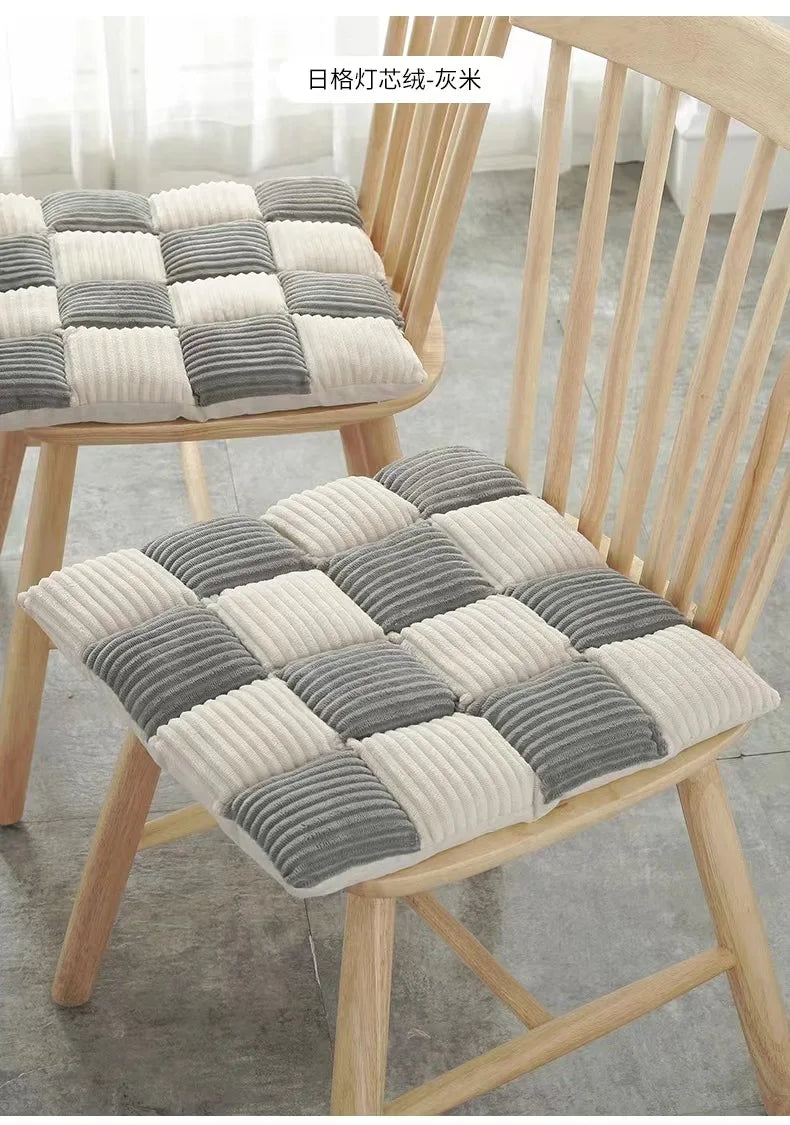 وسادة DecorBites™ من قماش مخملي: كرسي مكتب سميك منقوش، كرسي طعام، وسادة أرضية للأريكة