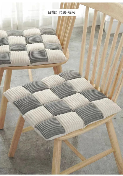 وسادة DecorBites™ من قماش مخملي: كرسي مكتب سميك منقوش، كرسي طعام، وسادة أرضية للأريكة