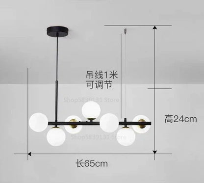 ثريا DecorBites™‎ على شكل كرة زجاجية، قابلة للتعديل الارتفاع، بتصميم نوردي عصري