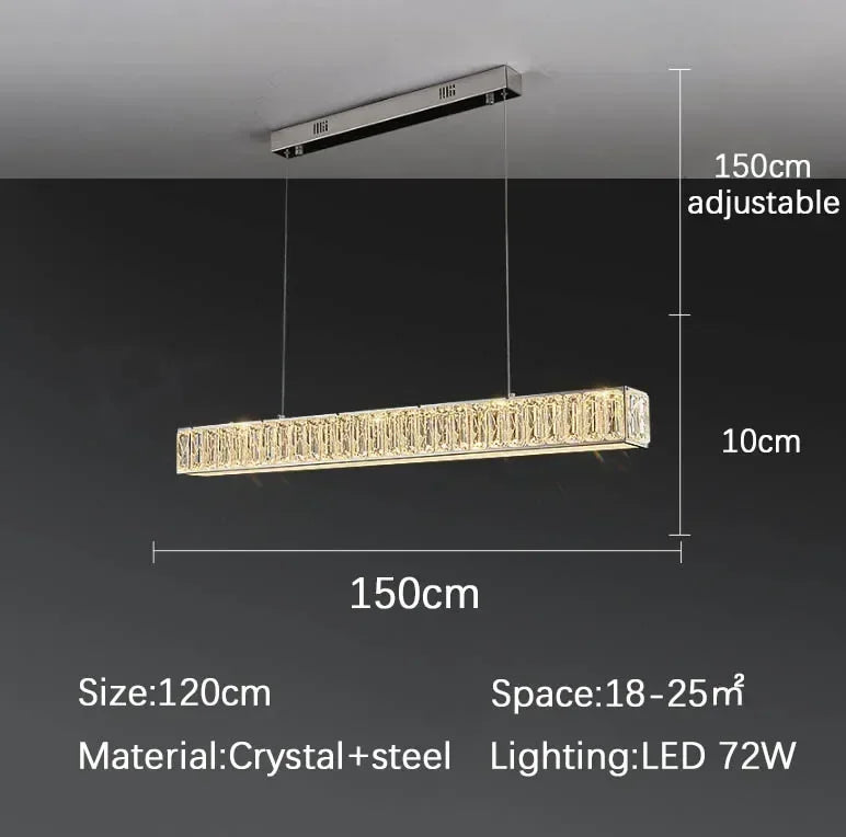 DecorBites™ Golden LED Crystal Chandelier for Modern Home Interior