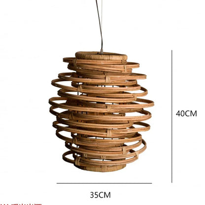 Lámpara colgante DecorBites™ con forma de nido de pájaro de bambú para comedor, lámpara de mimbre hecha a mano para cocina, bar y sala de estar