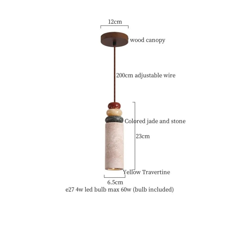 Lámpara colgante LED DecorBites™ de travertino negro - Decoración nórdica moderna para el hogar