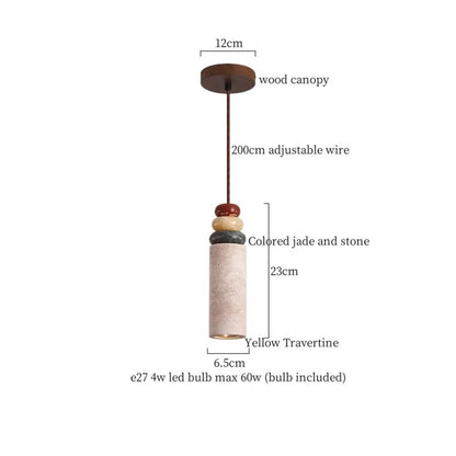 Lámpara colgante LED DecorBites™ de travertino negro - Decoración nórdica moderna para el hogar