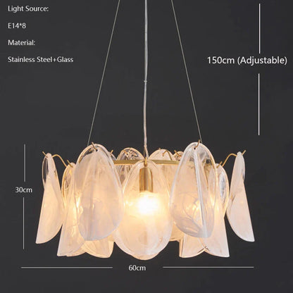 DecorBites™ LED Glass Hanging Lamp Golden Leaf Shape Modern Pendant Light