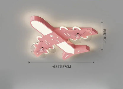 ديكوربايتس™ - إضاءة مروحة سقف على شكل طائرة لغرفة الأطفال