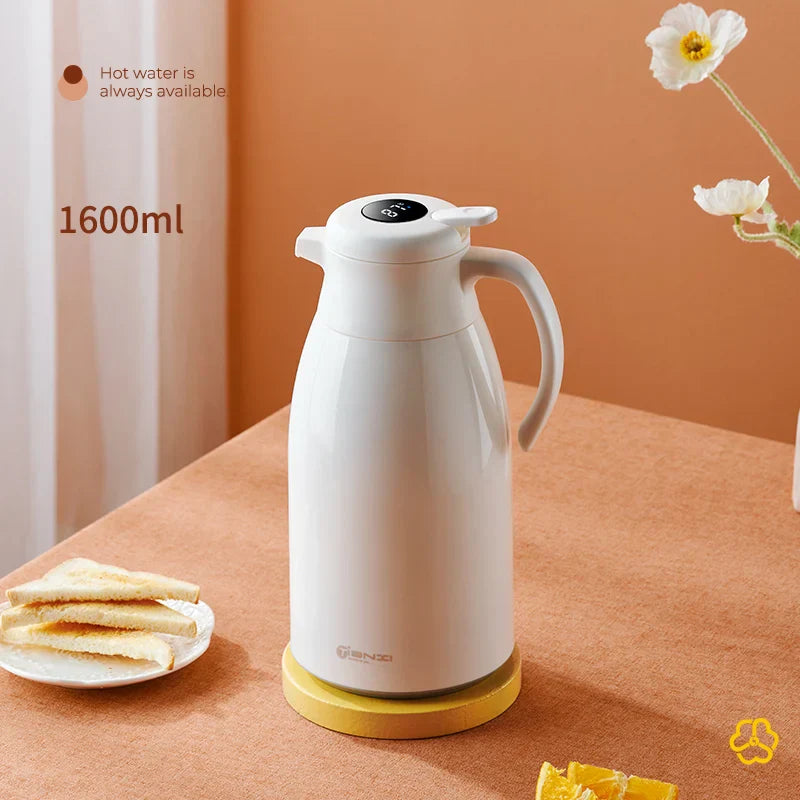DecorBites™ Insulation Kettle: One-Key Temp Display, Large Capacity, Leakproof Thermos Bottle