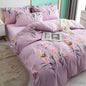 Decobites Pink Twin Size Flower Thickening Bedding Set