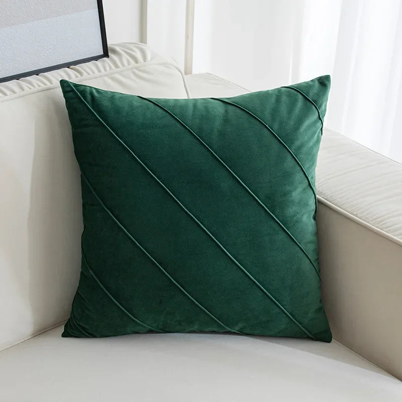 DecorBites™ Hand Pleat Embroidered Cushions 30x50/45x45cm Beige Pink Nordic Style Pillowcase