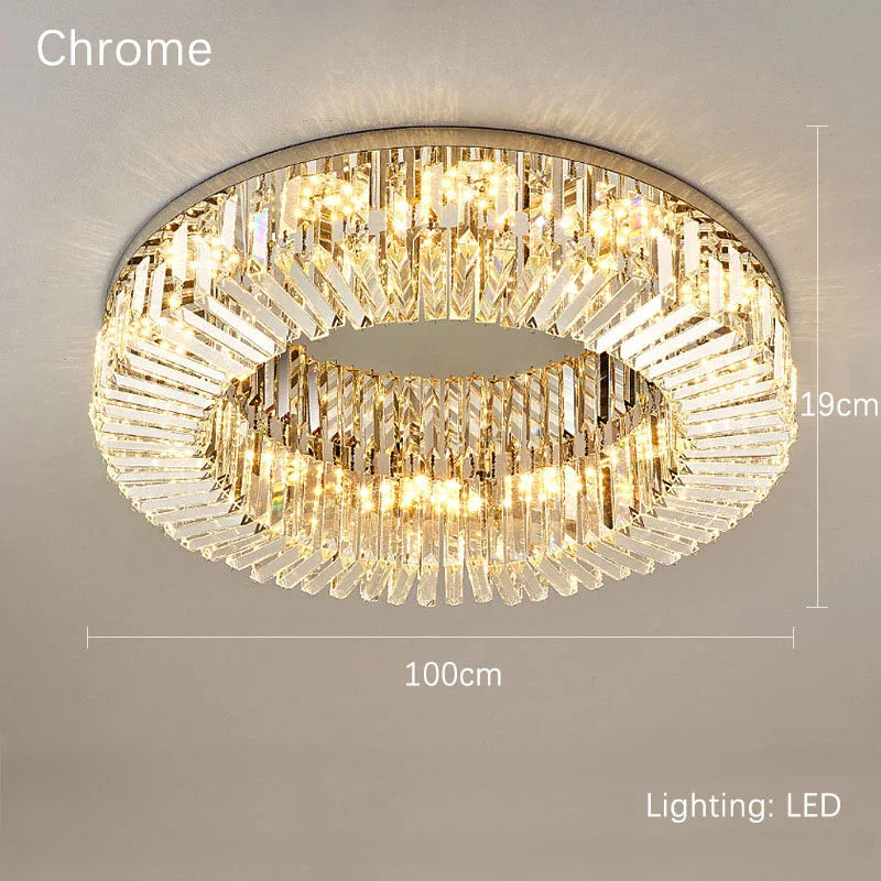 Lámpara de techo circular LED DecorBites™ Crystal Gold: Iluminación moderna y lujosa para el hogar