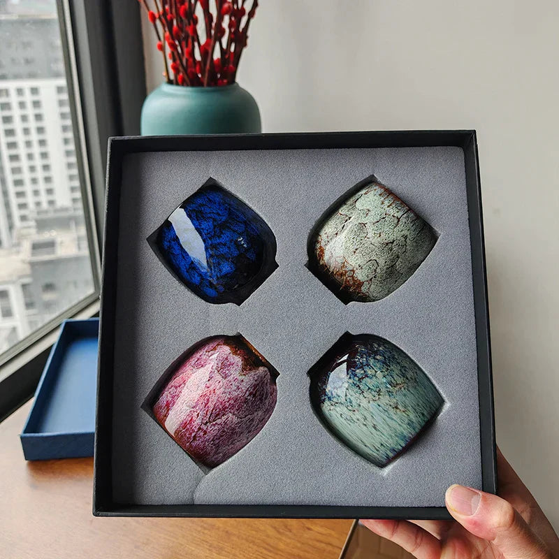 DecorBites™ Ceramic Cups Set: Coffee & Tea Pottery Cups in Gift Box - Wholesale