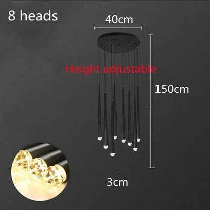 DecorBites™ LED Chandelier: Modern, Dimmable Ceiling Light for Living Room, Kitchen, Staircase