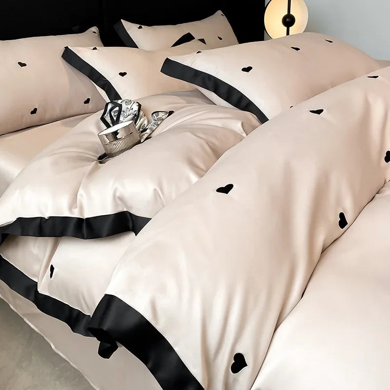 DecorBites™ Lace Embroidered Cooling Comforter Cover Set - Silky Cozy Bedding Sets