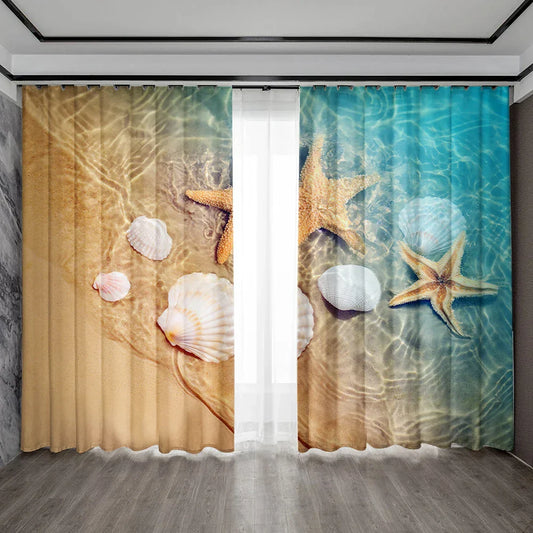 Decobites Ocean Sail & Lighthouse Screen Curtain Set for Kitchen & Coffee Shop