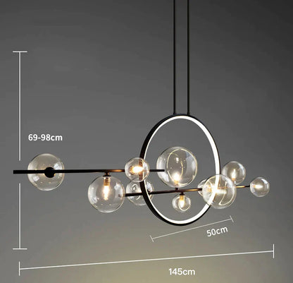 DecorBites™ Glass Strip Bubble Chandelier: Unique Magic Bean Pendant Light for Modern Decor
