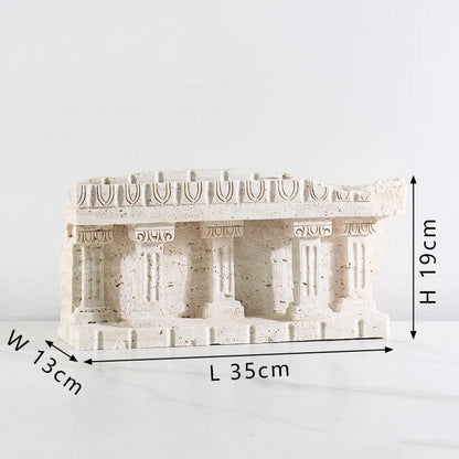 DecorBites™ Handmade Marble Medieval Sculptures and Ancient Greek Roman Temple Statue