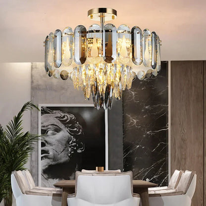 DecorBites™ Crystal LED Ceiling Chandelier Modern Living Room Pendant Light