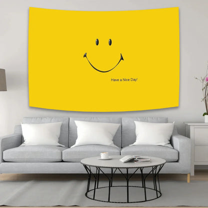 Decobites Smile Tapestries: Cute Home Decor Wall Hanging for Simple Dorm or Bedroom