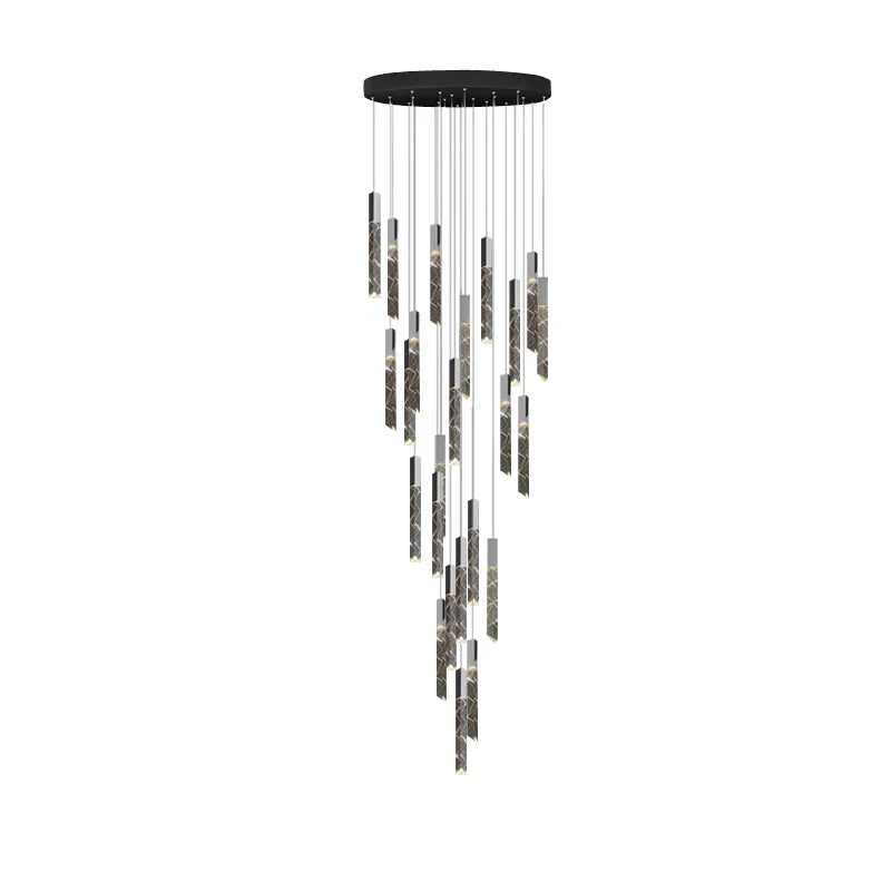 DecorBites™ Gold Crystal Stairs Chandelier Luxe LED Pendant Light Luxury Indoor Lighting