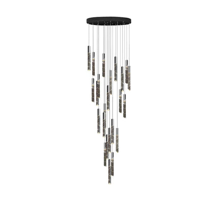 DecorBites™ Gold Crystal Stairs Chandelier Luxe LED Pendant Light Luxury Indoor Lighting