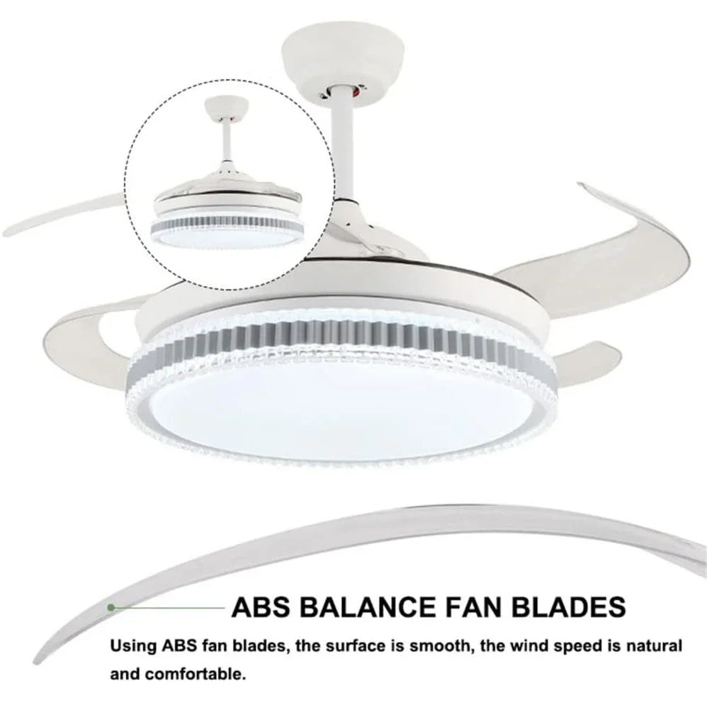 Decorbites™ Ventilador de Techo LED sin Aspas en Forma de Lámpara de Araña para Decoración Moderna de Hogar Inteligente