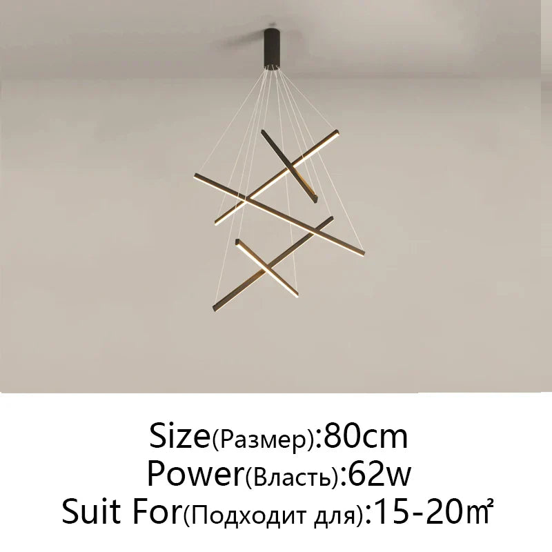 DecorBites™ LED Chandelier: Modern Luster Lighting for Stair Hall Bedroom Room Duplex Building