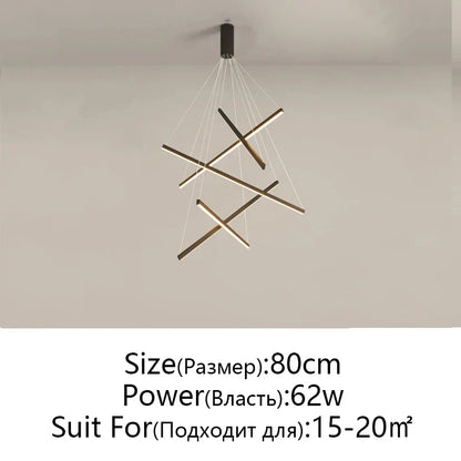 DecorBites™ LED Chandelier: Modern Luster Lighting for Stair Hall Bedroom Room Duplex Building