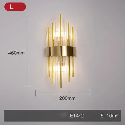 Aplique de pared DecorBites™ Crystal Gold de acero inoxidable con luz LED regulable