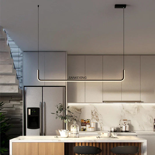 DecorBites™ LED Chandelier: Modern Black Gold Dimmable Lighting for Dining Room, Kitchen Table