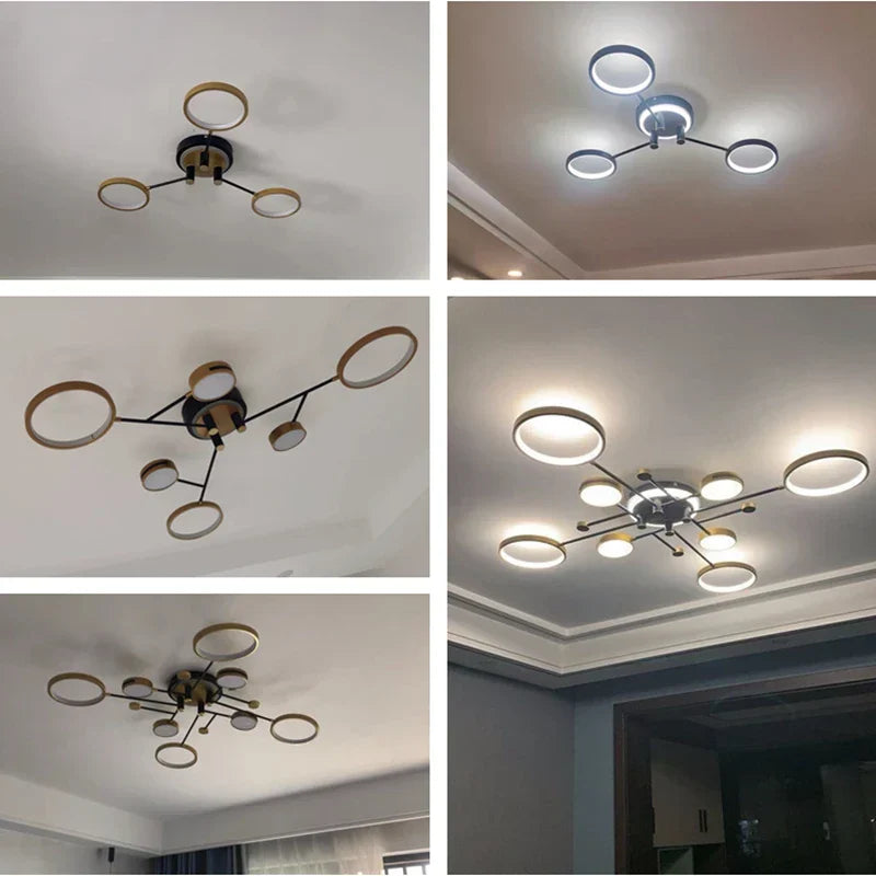 DecorBites™ Gold/Black Pendant Light Chandelier for Living Room Dining Bedroom - Modern Nordic Ceiling Lamps