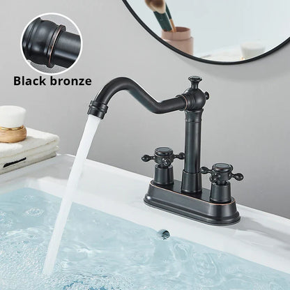 DecorBites™ Black Brass Waterfall Basin Faucet - Single Handle Vanity Tap