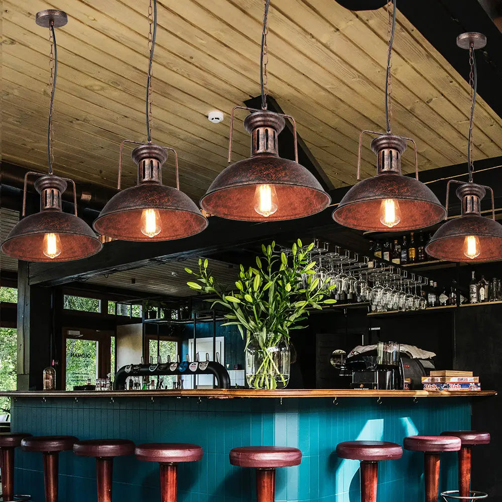 DecorBites™ Industrial Pendant: Vintage Retro Hanging Light for Living Room & Kitchen.