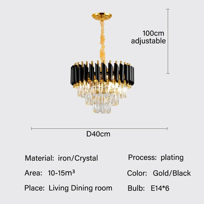 DecorBites™ Crystal Pendant Chandelier - Modern Luxury LED Lighting for Living, Dining, Bedroom