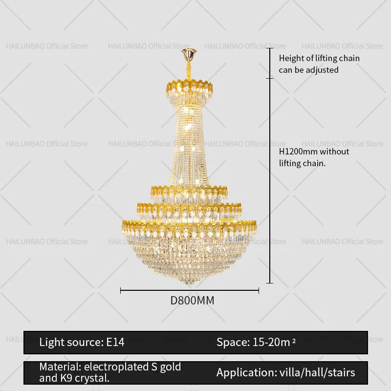DecorBites™ Crystal Chandelier: Luxury European Living Room Main Light 2024 Elegant Design