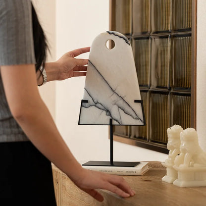 ديكوربايتس™ - منحوتة رخامية من اليشم المجردة - ديكور منزلي - تماثيل هندسية