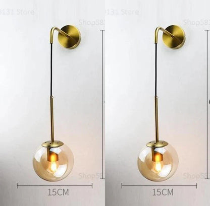 DecorBites™ Glass Ball Wall Lamp: Nordic Modern LED Lighting for Living Room, Bedroom, and Corridor