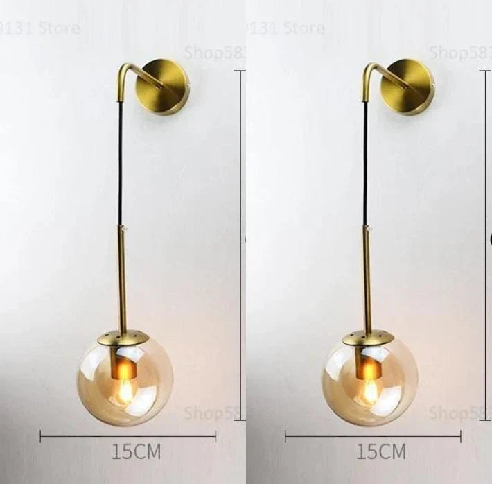 Lámpara de pared LED de bola de cristal Decorbites™ para decoración del hogar nórdico moderno vintage