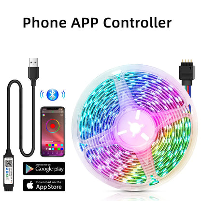 DecorBites™ Bluetooth RGB 5050 LED Strip Lights with USB Phone APP Control