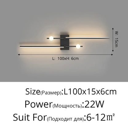 DecorBites™ LED Wall Lamp: Modern Long Line Design for Living Room, Bedroom, Hallway, Indoor Lighting