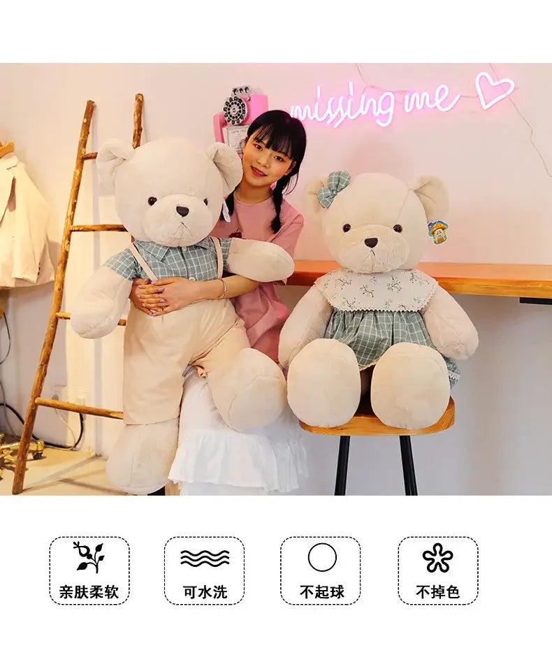 Decorbites™ Juguetes de Peluche de Oso Pareja de 80 cm Regalo de Navidad