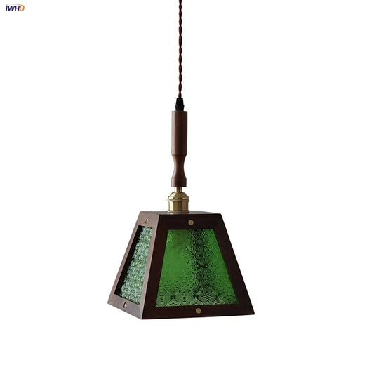 DecorBites™ Green LED Glass Pendant Lamp for Modern Décor & Ambiance