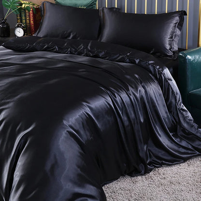 Decobites King Size Silk-Blend Duvet Cover Set with Pillowcases