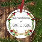 Wedding Gifts for Couple Our First Christmas Married Ornament 2024 First Christmas As Mr and Mrs Married Ornament 2024