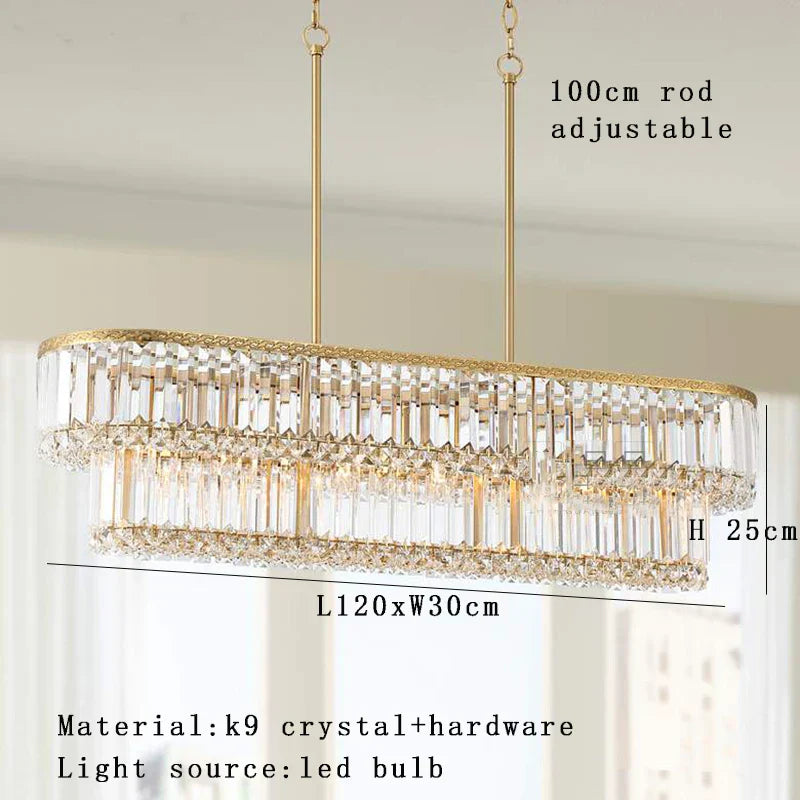 DecorBites™ Gold Crystal LED Multi-layer Pendant Lights for Living Room Bedroom Decoration