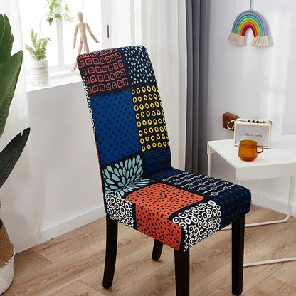 Decobites Stretch Print Chair Cover Slipcovers - Elastic Seat Case