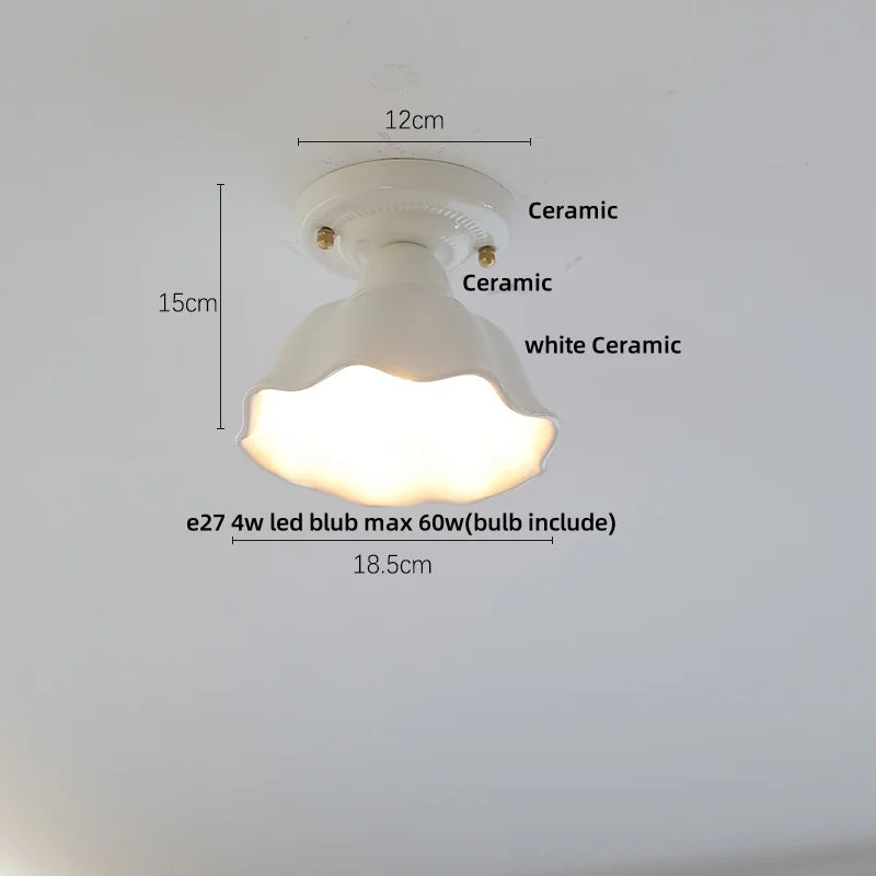 DecorBites™ Blue Hollow-out Ceramic LED Ceiling Lamp