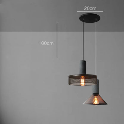 DecorBites™ Industrial Cement Metal Pendant Light for Home & Dining, LED Hanging Lamp
