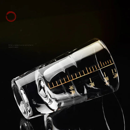 DecorBites™ Glass Spirit Set - Graduated Line Brandy Cups, Transparent Liquor Drinking Glasses