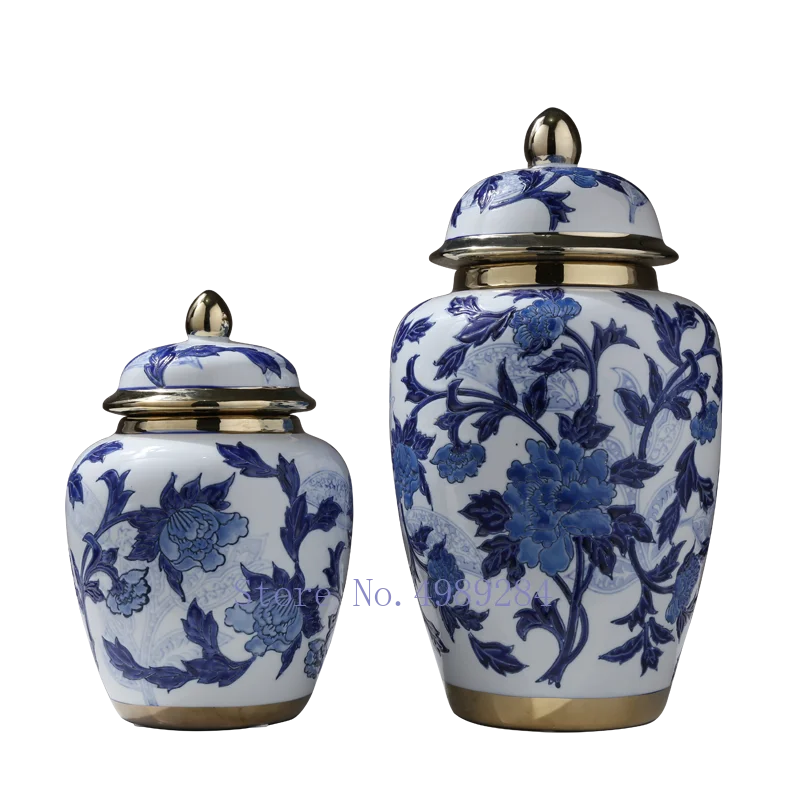 DecorBites™ Chinese Retro Storage Tank Vase with Cover for Modern Home Decoration