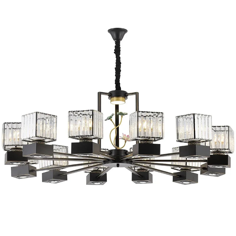 DecorBites™ Crystal Dining Room Chandelier with Spotlights for Hotel Club Ballroom