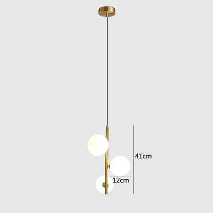 DecorBites™ Brass/Black Glass Ball LED Pendant Lights Modern Bedroom Living Room Hanging Lamps